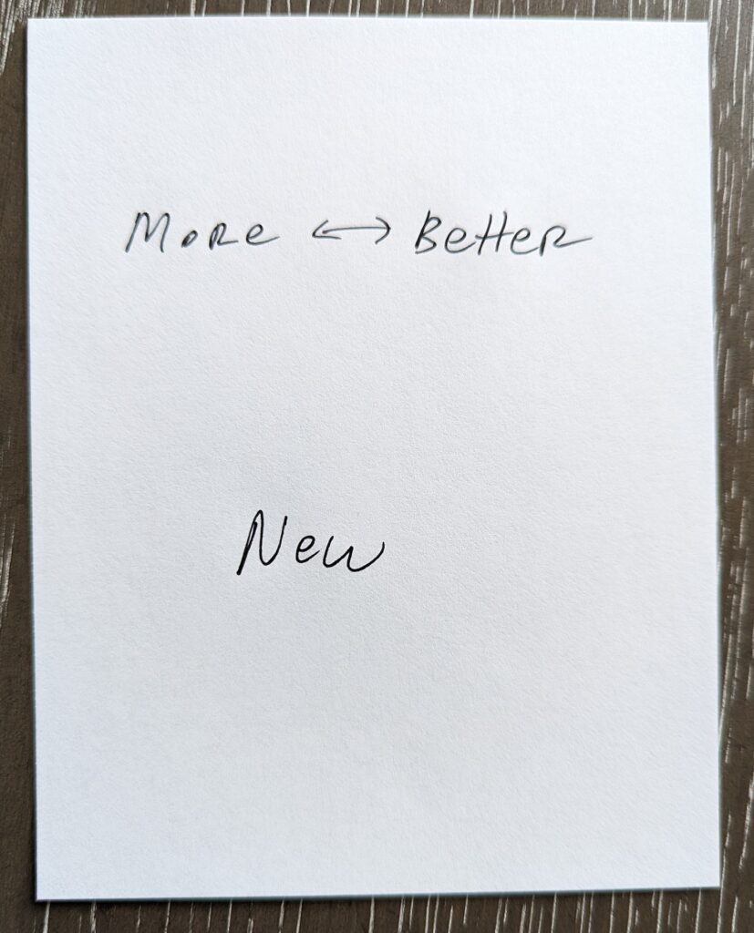The business framework of more better new
